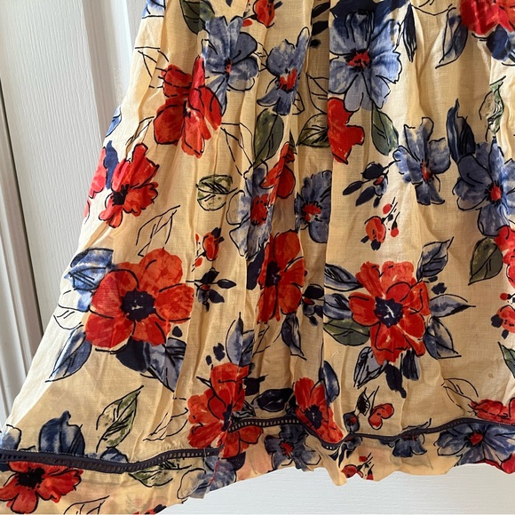 Jessica Simpson Floral Midi Dress - Red, Blue, Cream - Picture 3 of 4